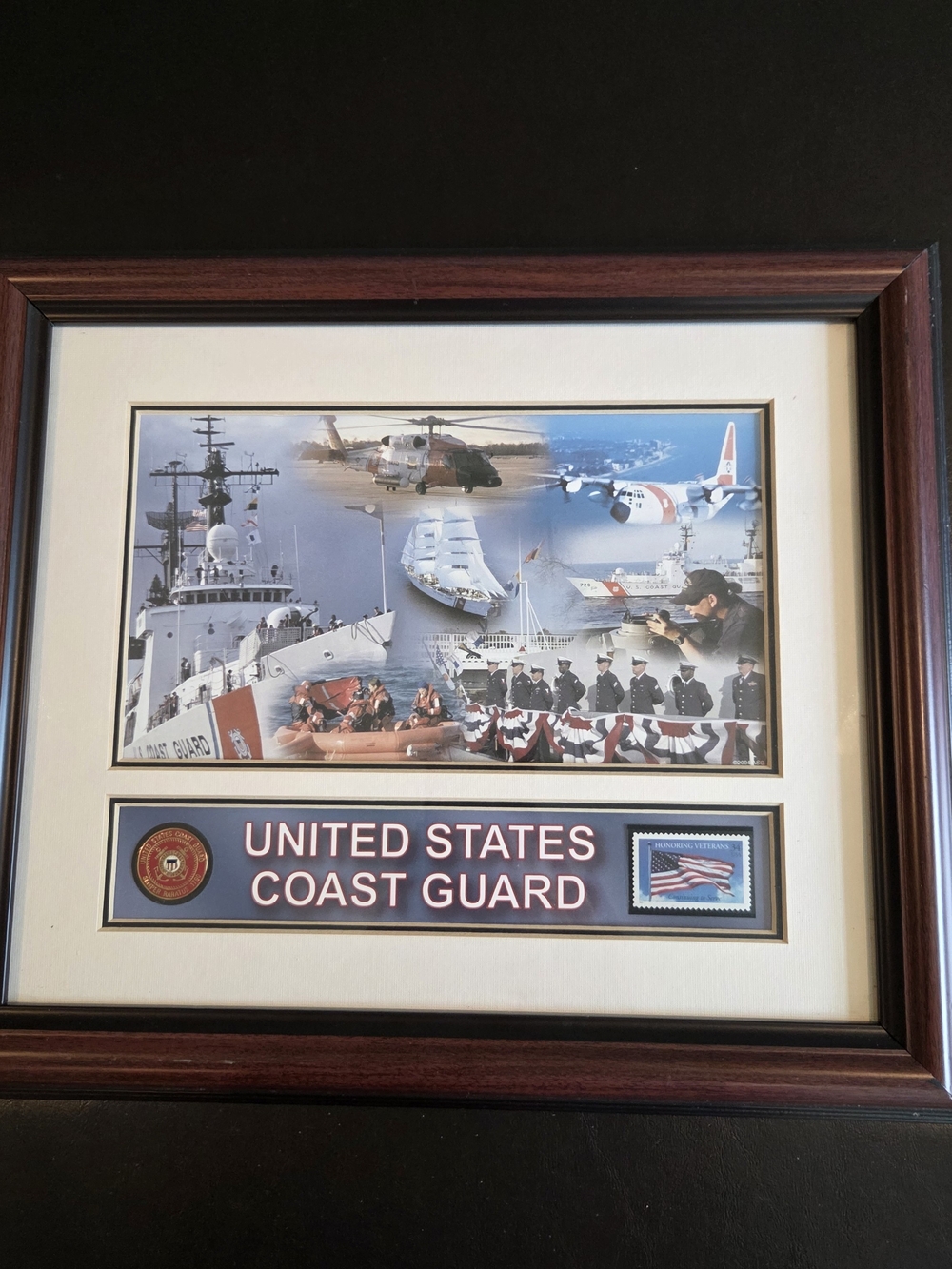 United States Coast Guard Framed Poster - Navy Blue & White